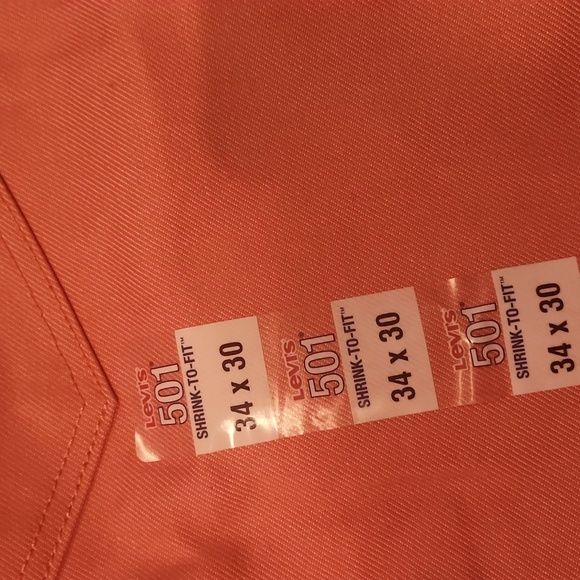 Levi's 501  Raw Unwashed Denim in Bold Orange - Picture 6 of 7